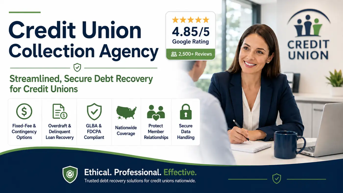Credit union debt recovery with secure, member-friendly collection services.